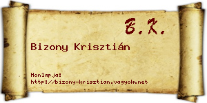 Bizony Krisztián névjegykártya